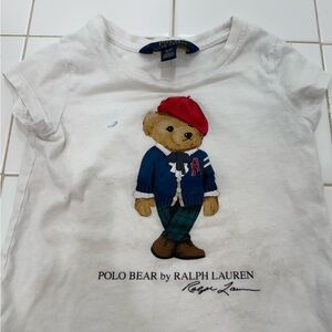 Ralph Lauren Kids White Tee with Polo Bear